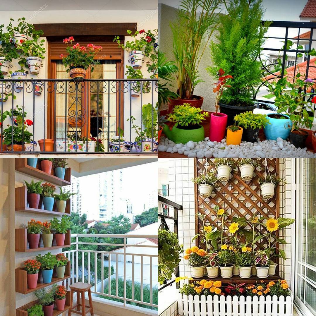 desain taman pada balkon apartemen 01 » Desain Taman di Balkon Apartemen dengan Konsep Segar dan Penuh Warna